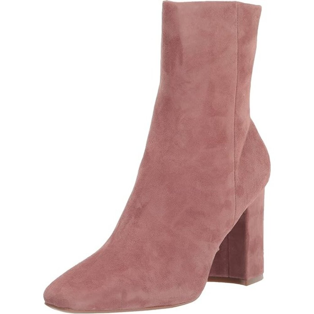Nine West Suede Block Heel Ankle Boot - Rose